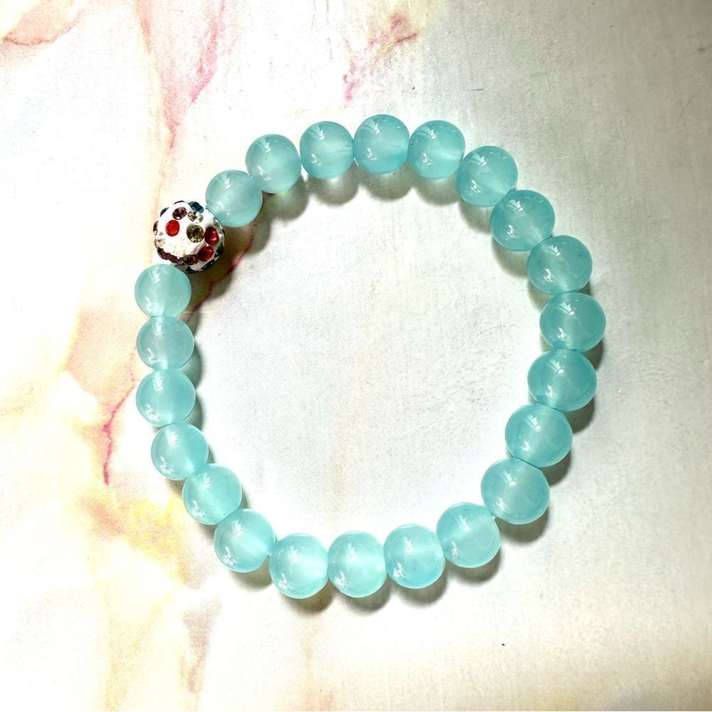 Blue beaded bracelet